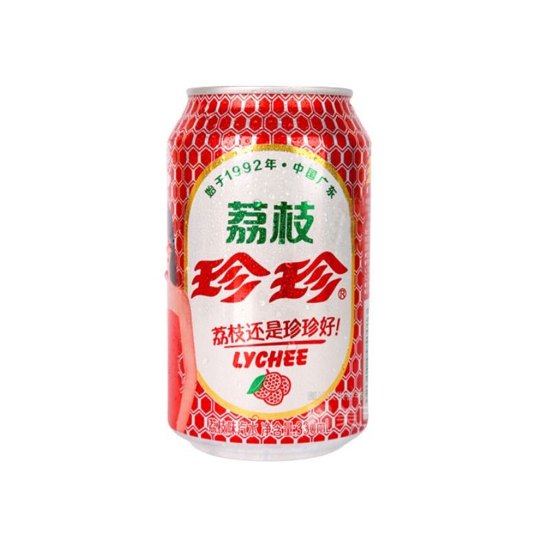 珍珍 荔枝味汽水碳酸饮料 330ml／罐.jpg